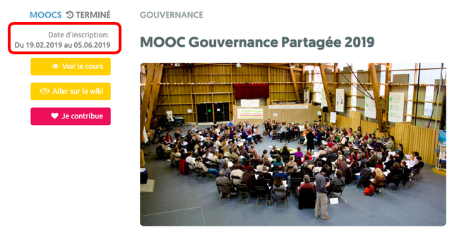 dates inscriptions mooc